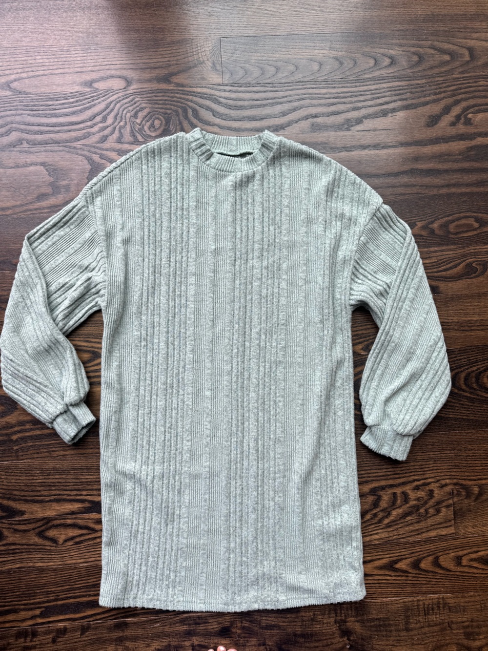 SHEIN Light Sage Ribbed Knit Sweater dress